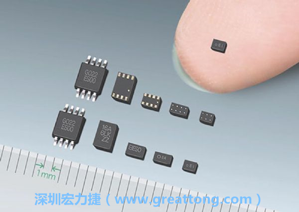 常規(guī)IC與WLP制作的封裝設(shè)計(jì)元件，尺寸有極大的差異，WLP僅需晶粒尺寸就有相同的電氣特性。