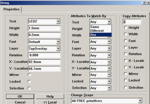 4. 可對字符和阻焊進(jìn)行適當(dāng)?shù)恼{(diào)整，以方便處理文件和提高效率，字符可以通過Global過濾器設(shè)置條件進(jìn)行快速調(diào)整不同格式的字符